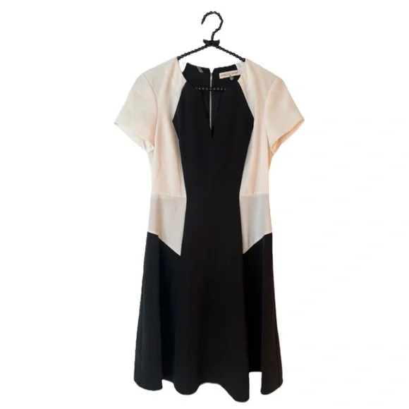 chinese dress ladies A-Line Colorblock Soft Knit Dress Black/White / XXL